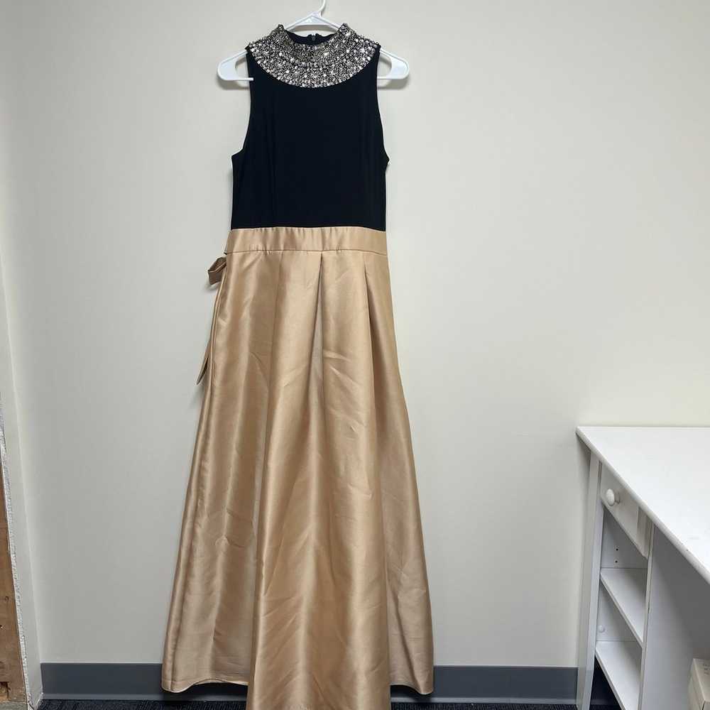 Camille La Vie black gold prom dress size 12 - image 1