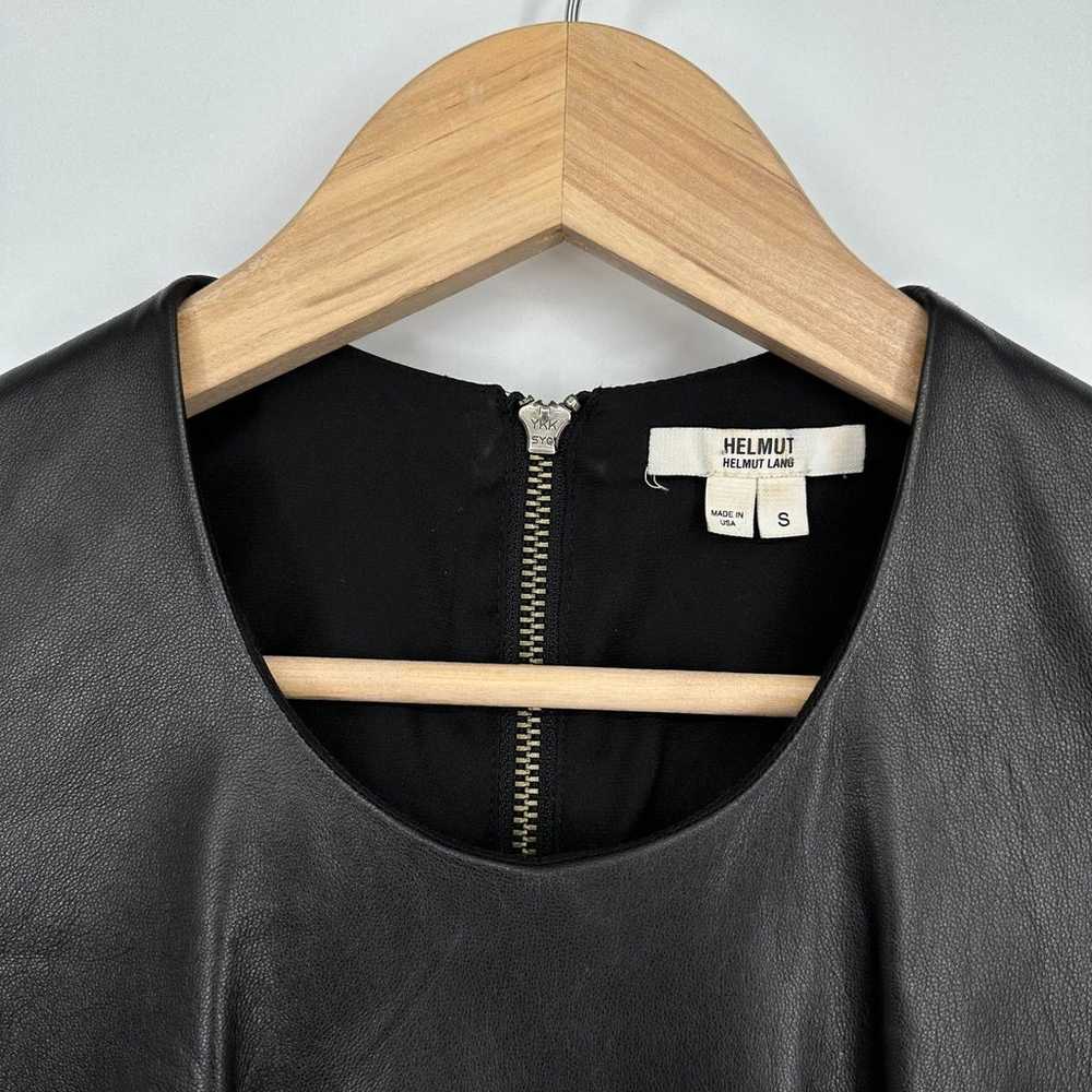 Helmut Lang Long Leather and Ponte Dress Hammer L… - image 9