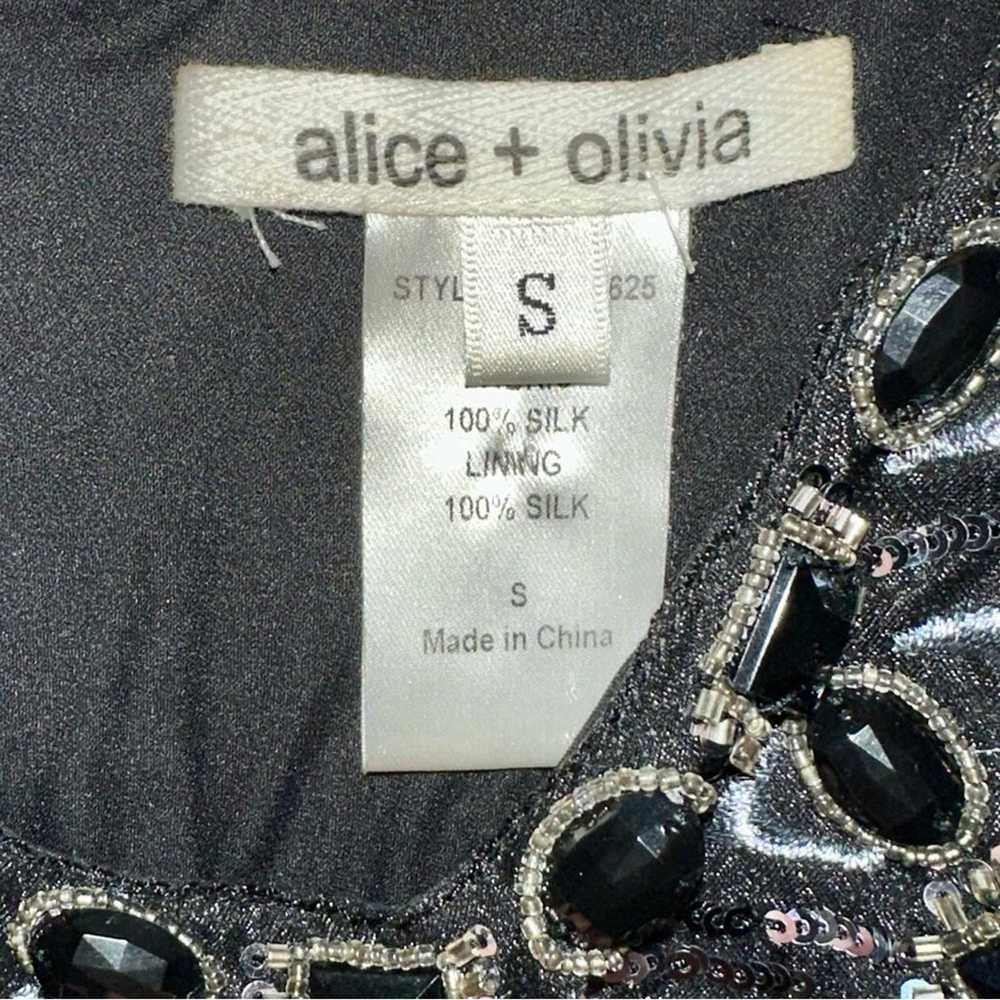 Alice + Olivia Silk Trapeze Embellished Dress - image 4