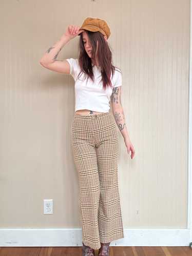 Late 60s/Early 70s Houndstooth Plaid Wide Leg Flar