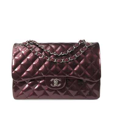 Chanel Chanel Burgundy Patent Leather Jumbo Doubl… - image 1