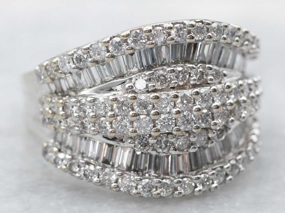 Stunning Round and Baguette Cut Diamond Cocktail … - image 2