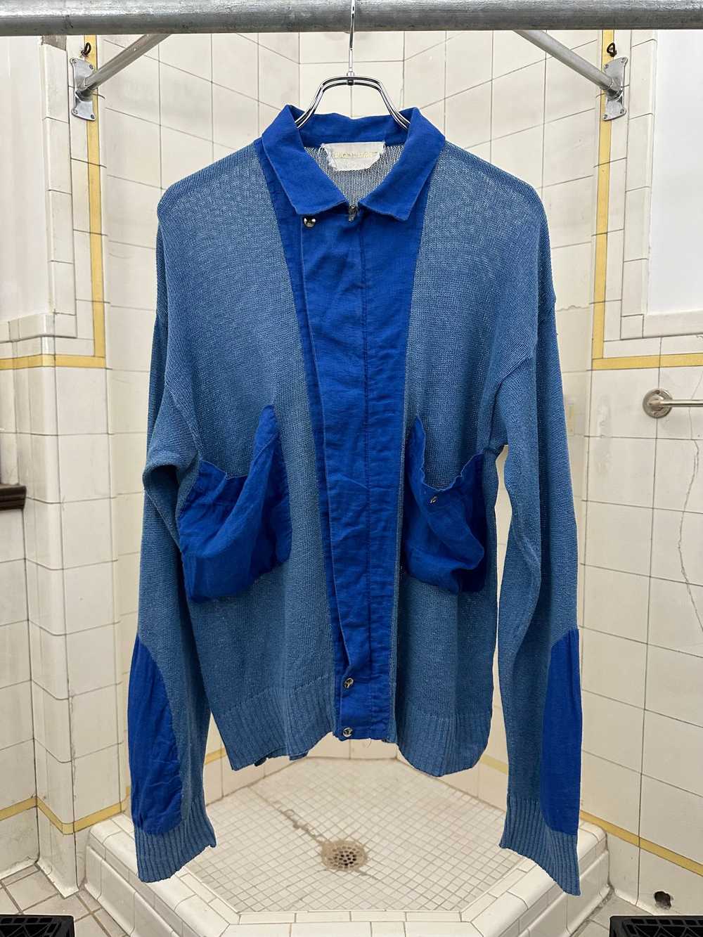 1980s Claude Montana Knit Shirt with Woven Paneli… - image 6