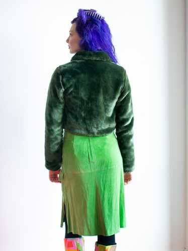 Y2K Emerald Forest Green Faux Fur Cropped Nordstro