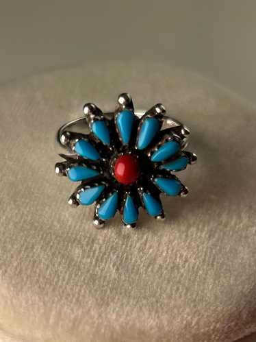 Turquoise flower ring