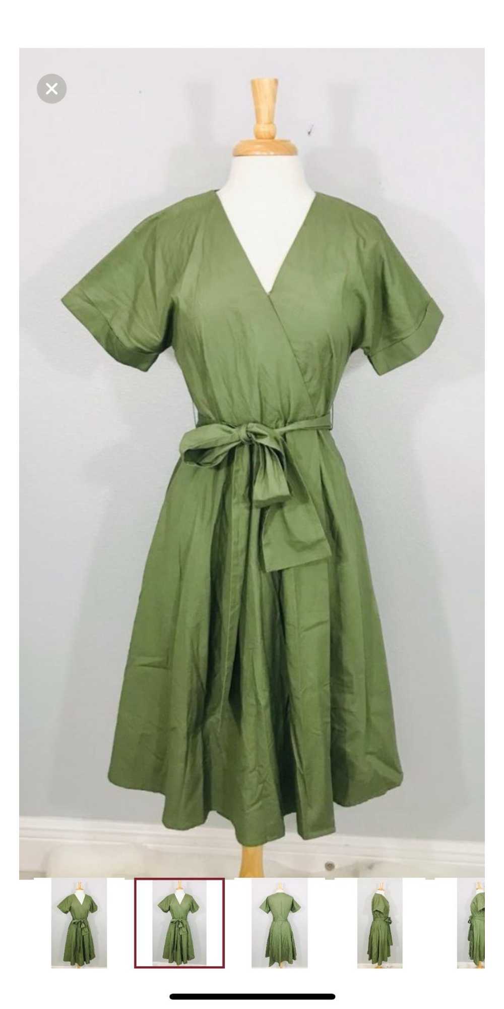 Christine Alcalay Green belted wrap dress (6) - image 1