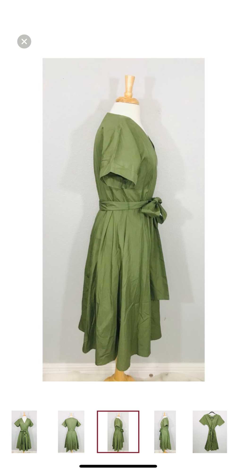 Christine Alcalay Green belted wrap dress (6) - image 3