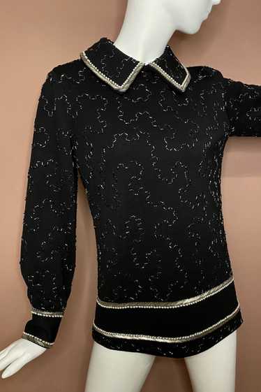 1950’s BEADED WOOL KNIT TOP