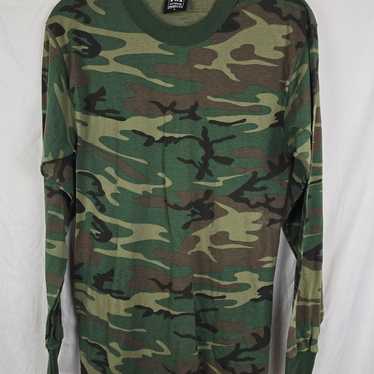 Fox Outdoor Products Green Camouflage Knit Long S… - image 1