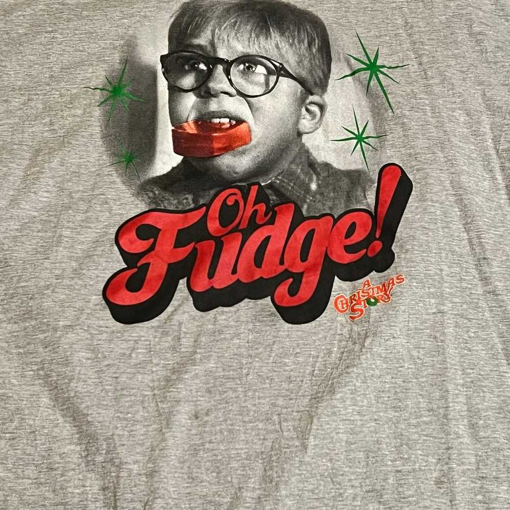 a Christmas Story Oh Fudge T-Shirt Size XXL Gray - image 2