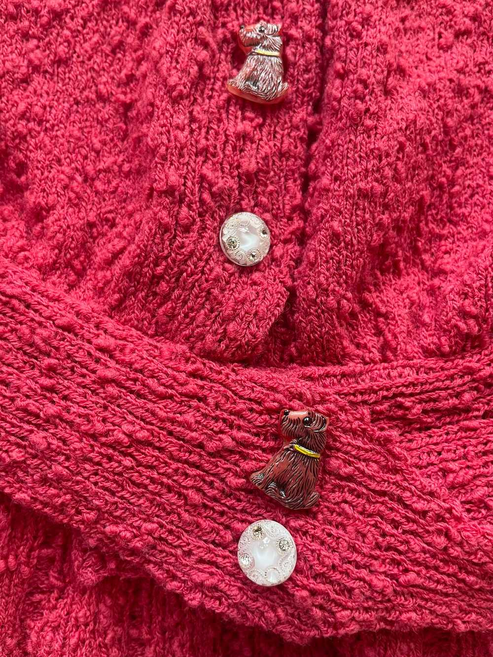 1950s Raspberry Two Piece Bouclé Knit Dress Set W… - image 4