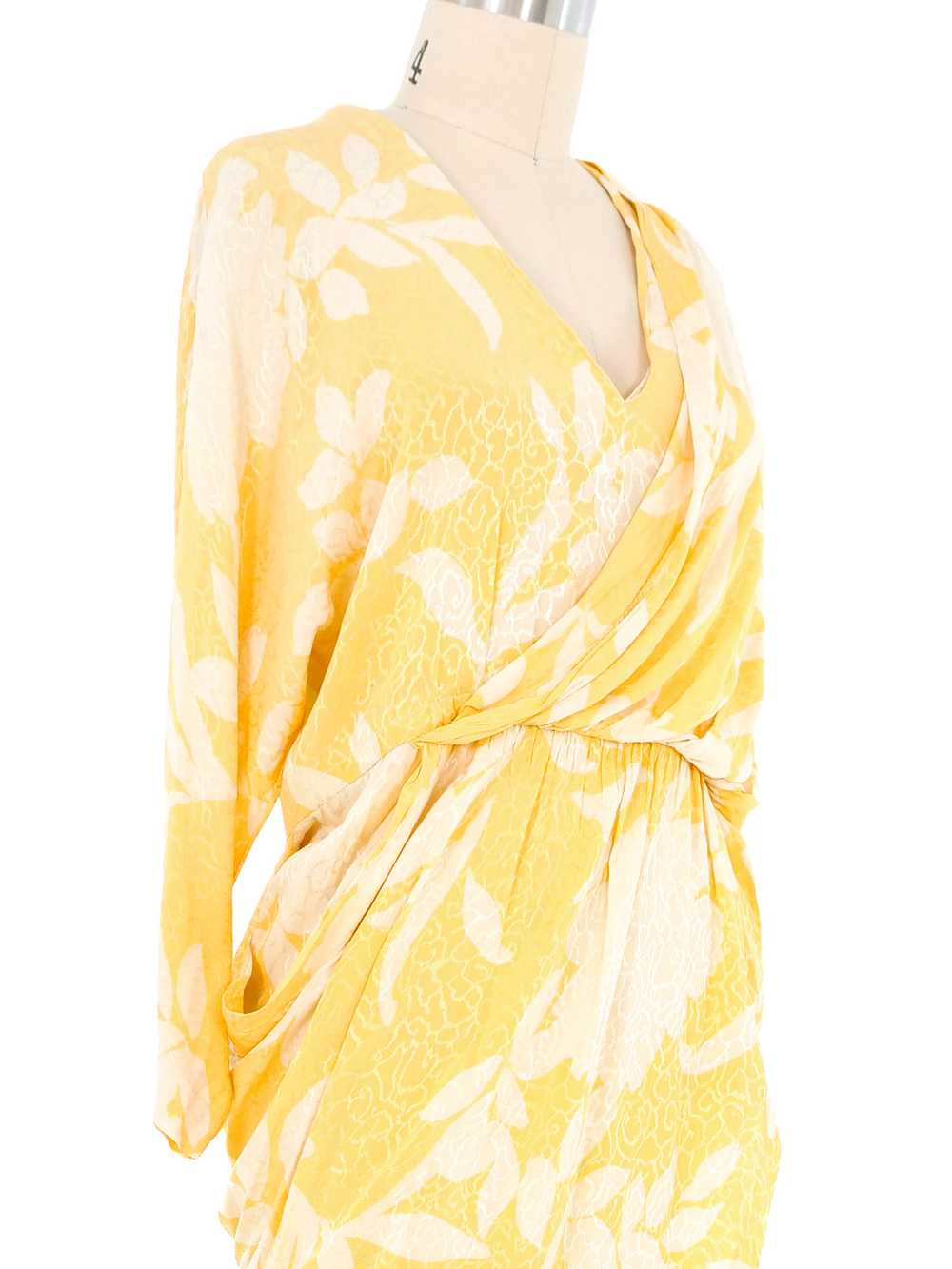 Pierre Cardin Draped Jacquard Silk Dress - image 2