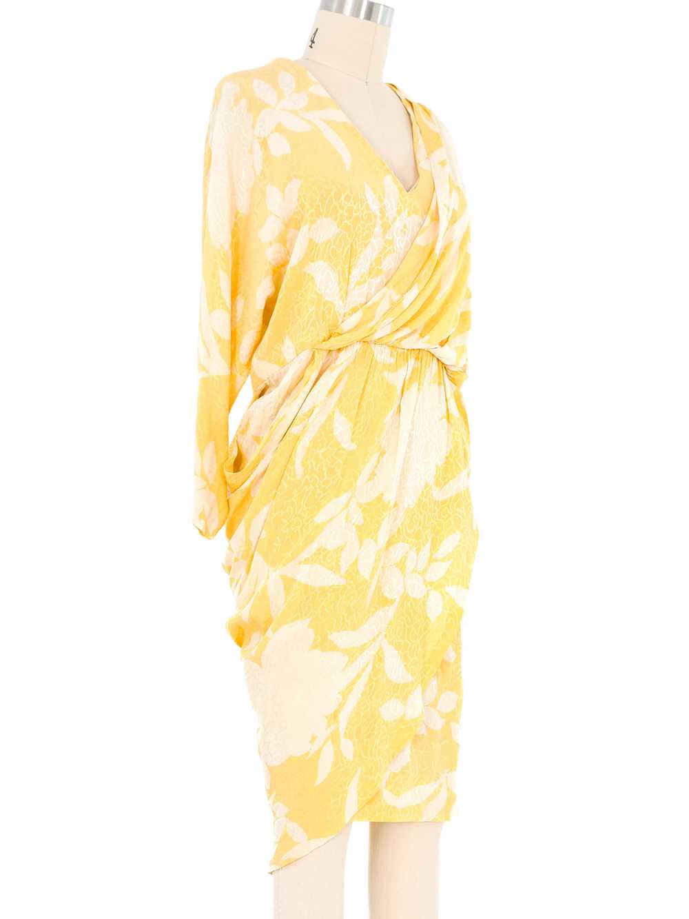 Pierre Cardin Draped Jacquard Silk Dress - image 3