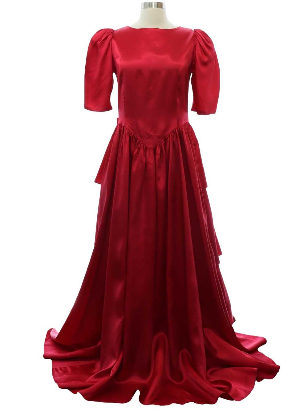 1980's Totally 80s Satin Prom Dress - image 1