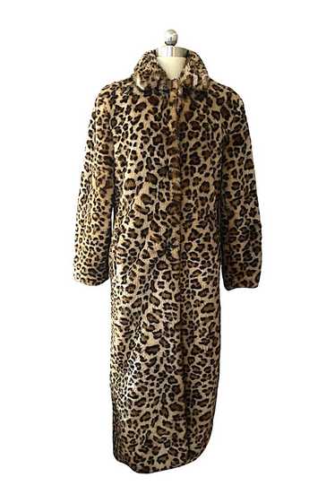 1990s Plush Faux Leopard Fur Maxi Coat Selected B… - image 1