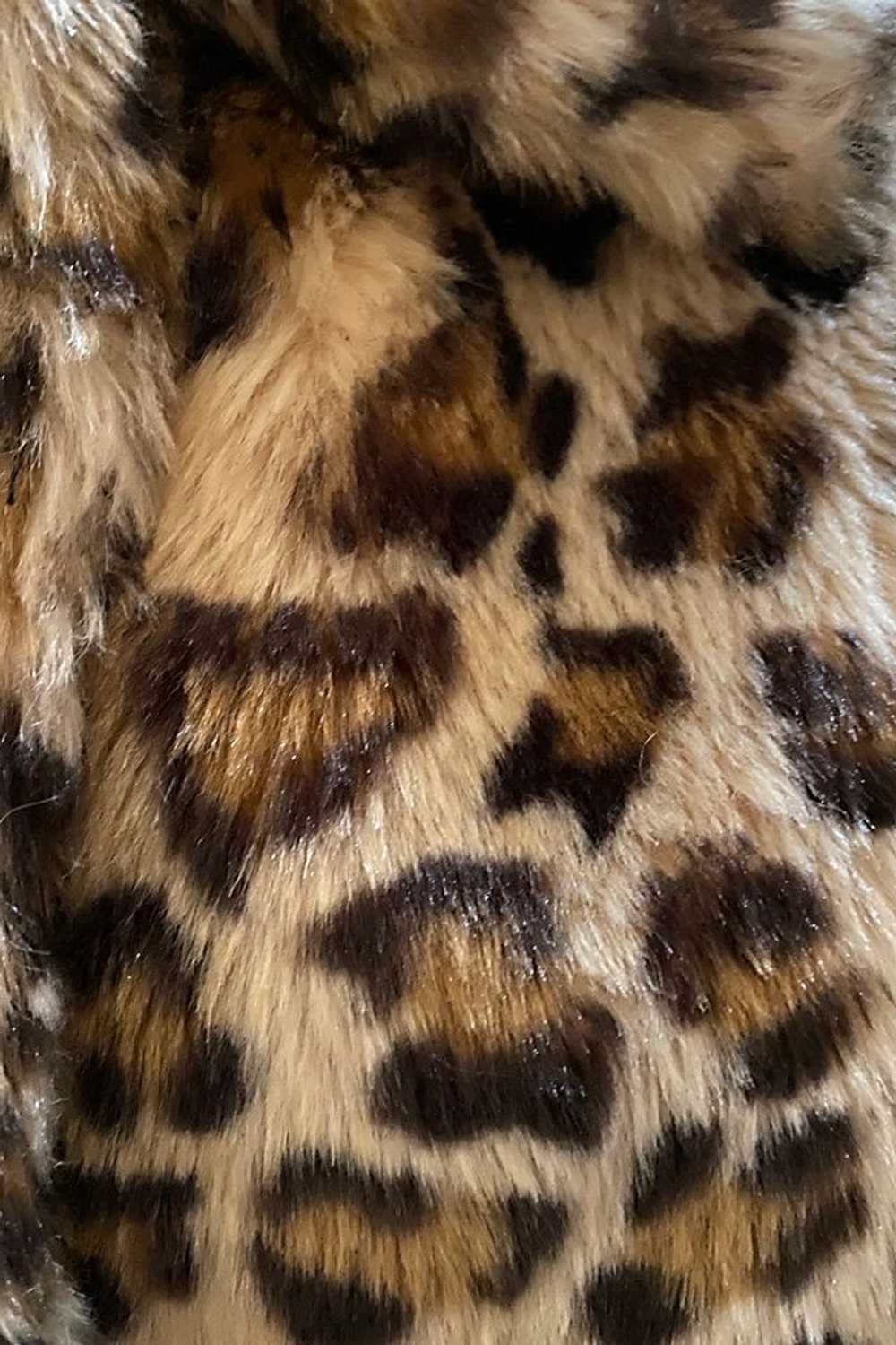 1990s Plush Faux Leopard Fur Maxi Coat Selected B… - image 4