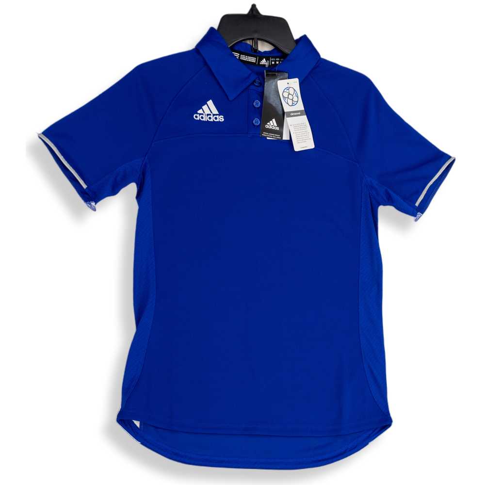 adidas NWT Mens Blue Spread Collar Short Sleeve G… - image 1