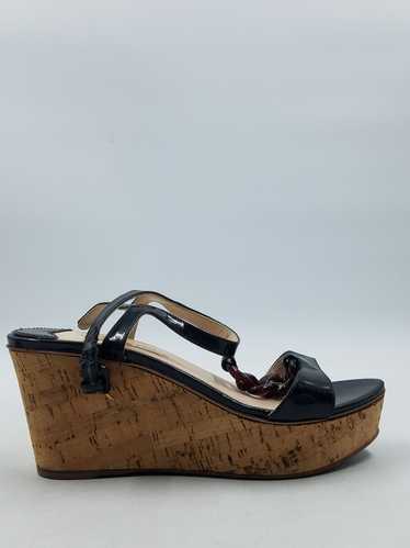 Authentic Prada Black Patent Sandals W 9.5