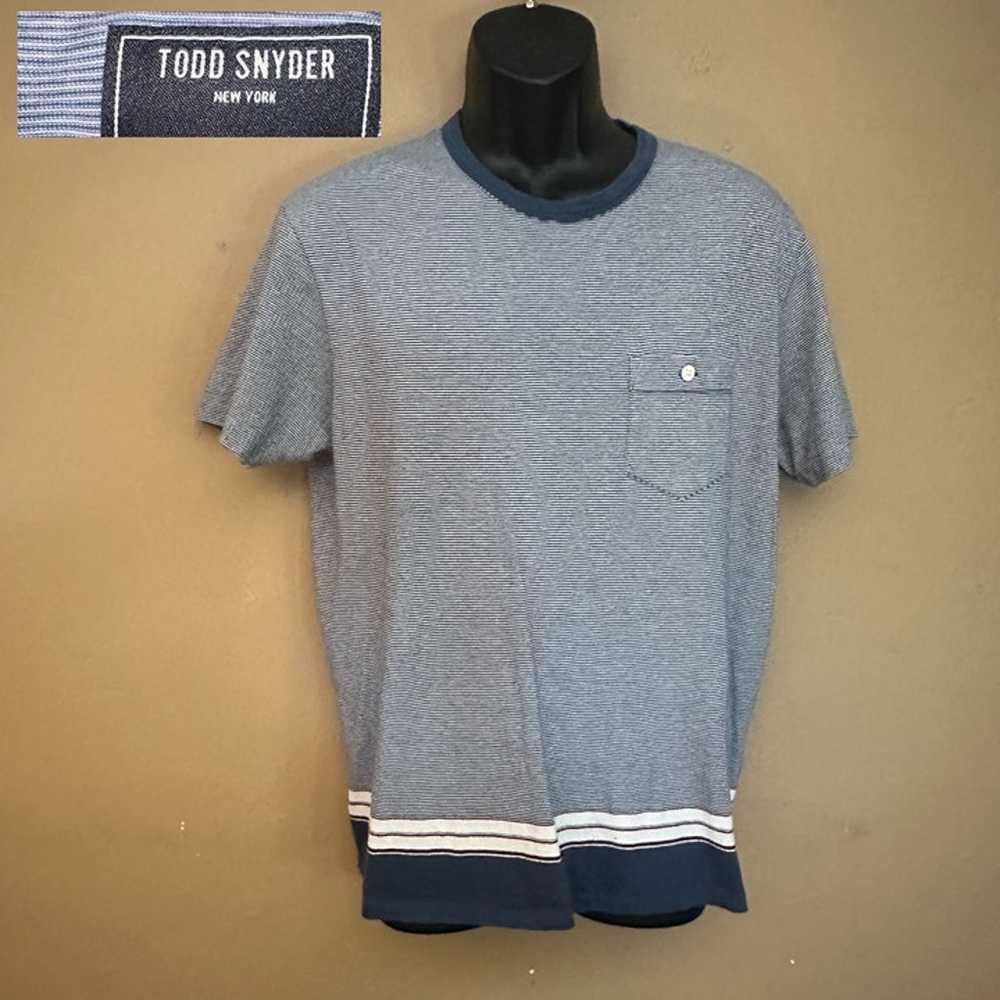 Todd Snyder Microstripe T Shirt Medium Gently wor… - image 1
