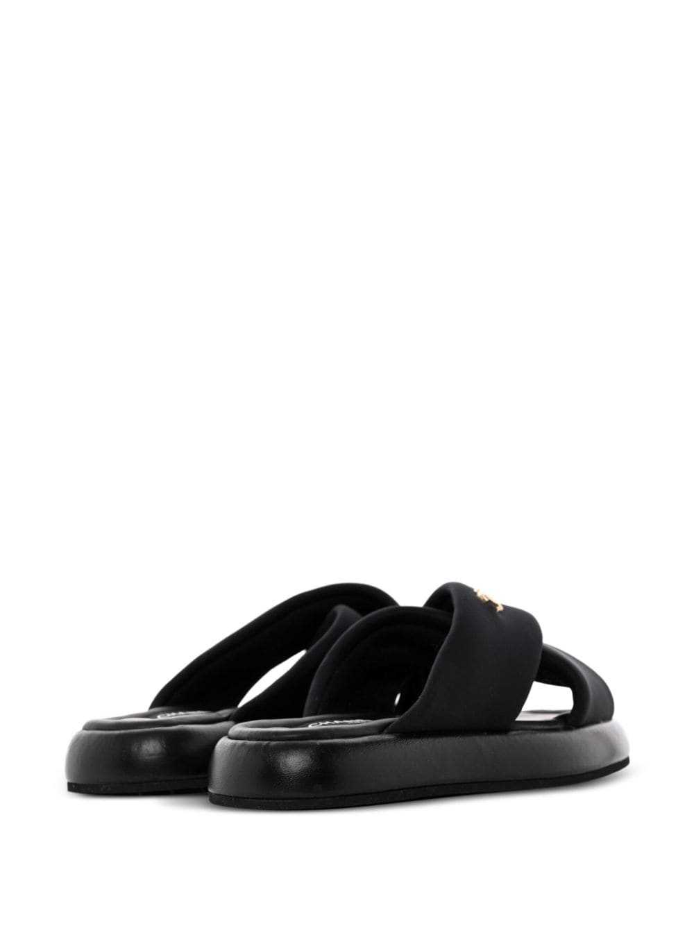 CHANEL Pre-Owned CC criss-cross pool slides - Bla… - image 3