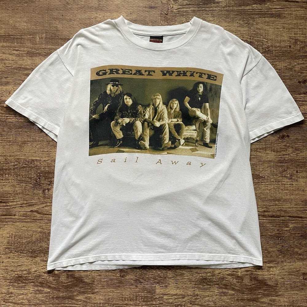 Vintage Great White Band T-Shirt Sail Away Tour 1… - image 1