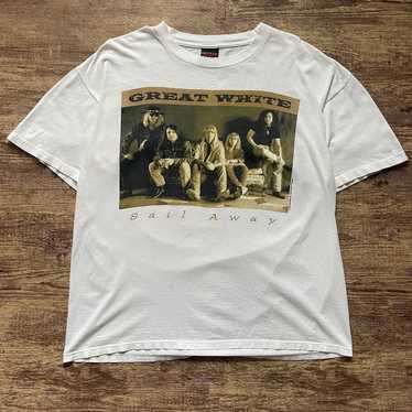 Vintage Great White Band T-Shirt Sail Away Tour 1… - image 1