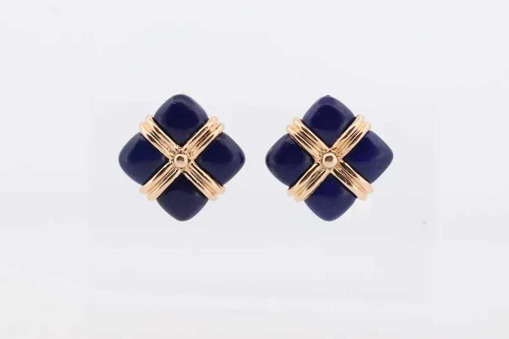 14k Lapis Lazuli earrings. GIFT square wrapped pr… - image 3