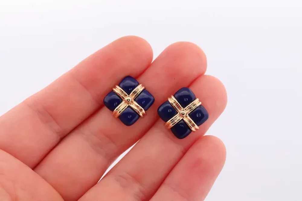 14k Lapis Lazuli earrings. GIFT square wrapped pr… - image 7