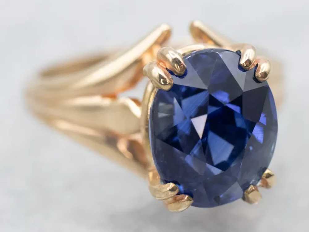 Vintage Sapphire Solitaire Ring - image 2