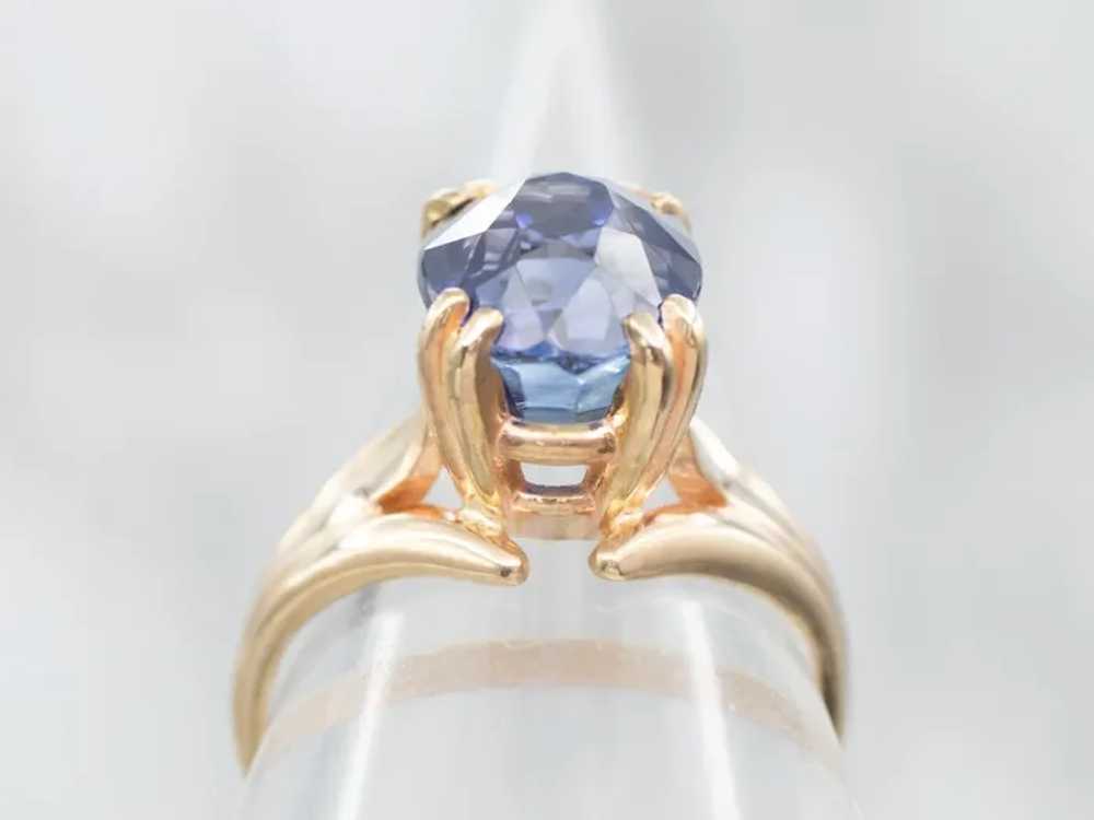 Vintage Sapphire Solitaire Ring - image 3
