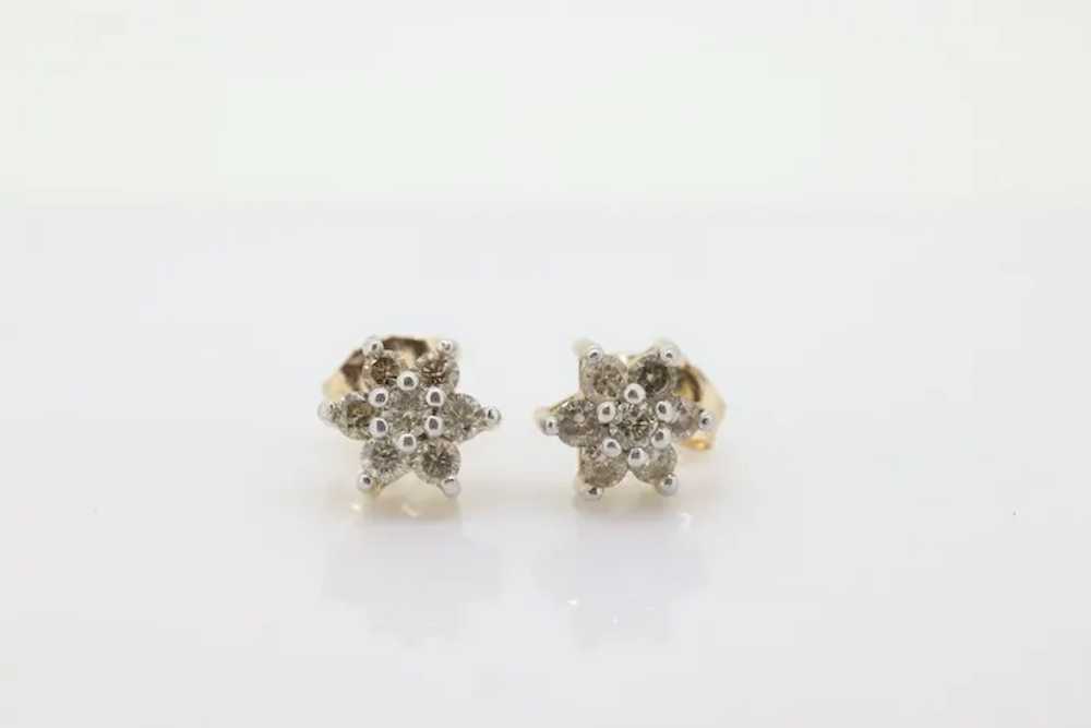 Diamond Flower Cluster Earrings. Diamond Daisy 14… - image 3