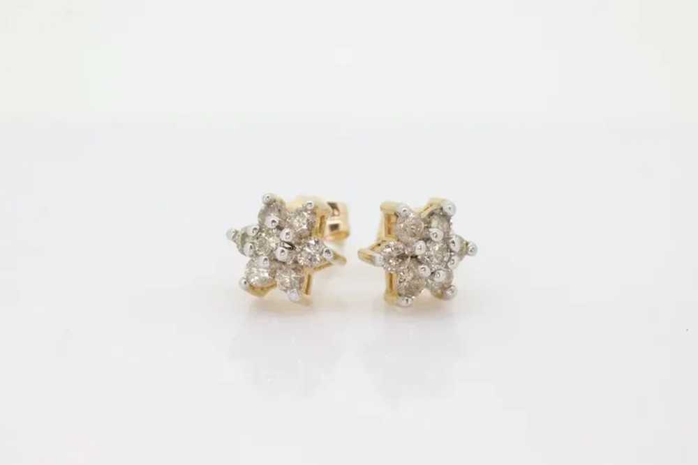 Diamond Flower Cluster Earrings. Diamond Daisy 14… - image 6