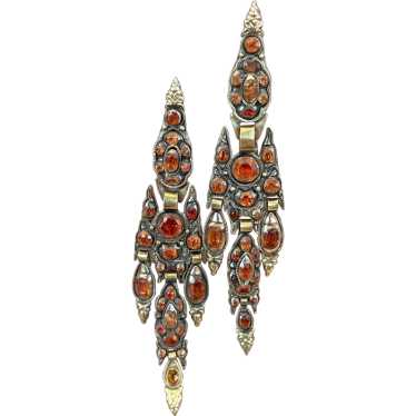 Antique Iberian Spessartine Garnet Earrings Georgi