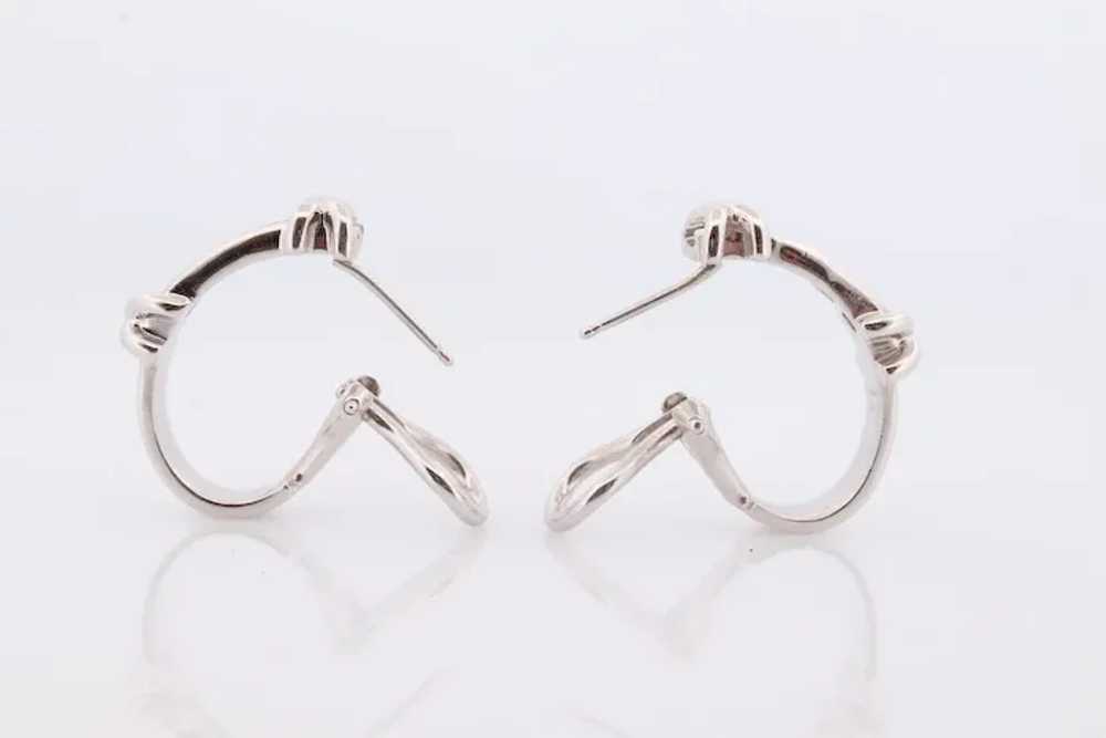 14k Diamond Hoop Earrings. Diamond Channel set di… - image 3
