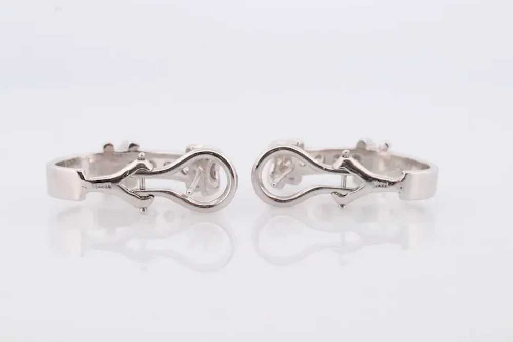 14k Diamond Hoop Earrings. Diamond Channel set di… - image 5