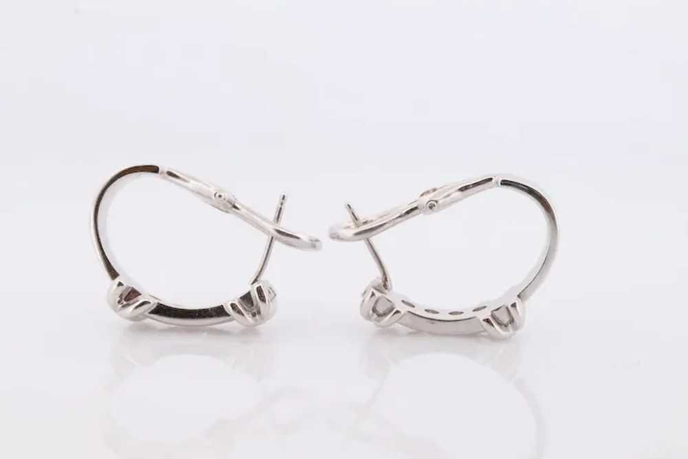 14k Diamond Hoop Earrings. Diamond Channel set di… - image 6
