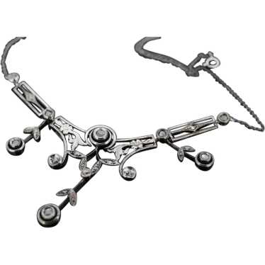 Antique Diamond lavaliere. Sterling Silver with a… - image 1