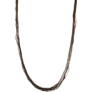 Native American 20 Strand Liquid Silver Necklace,… - image 1