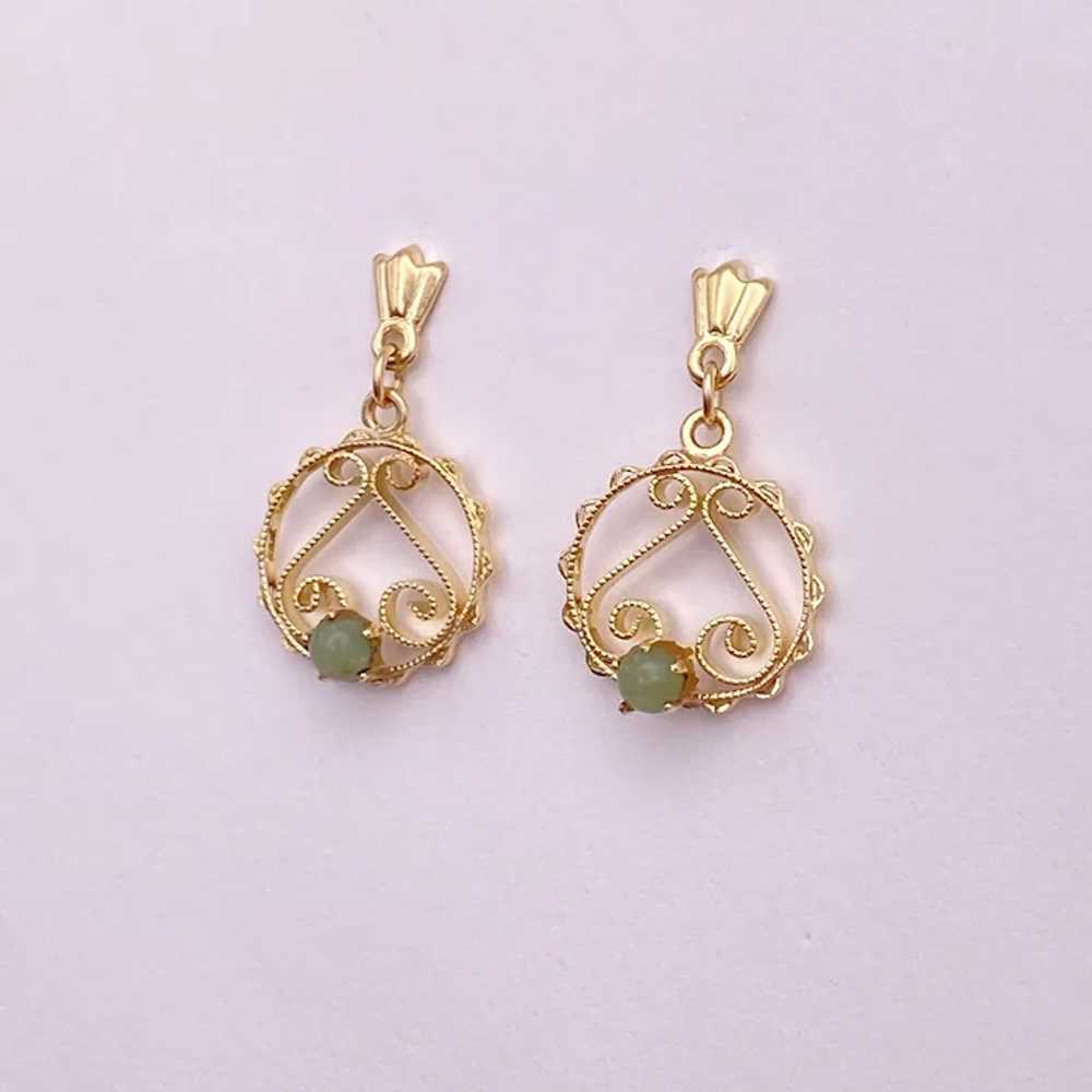 Darling Petite Dangle Earrings 14K Gold Filigree … - image 2