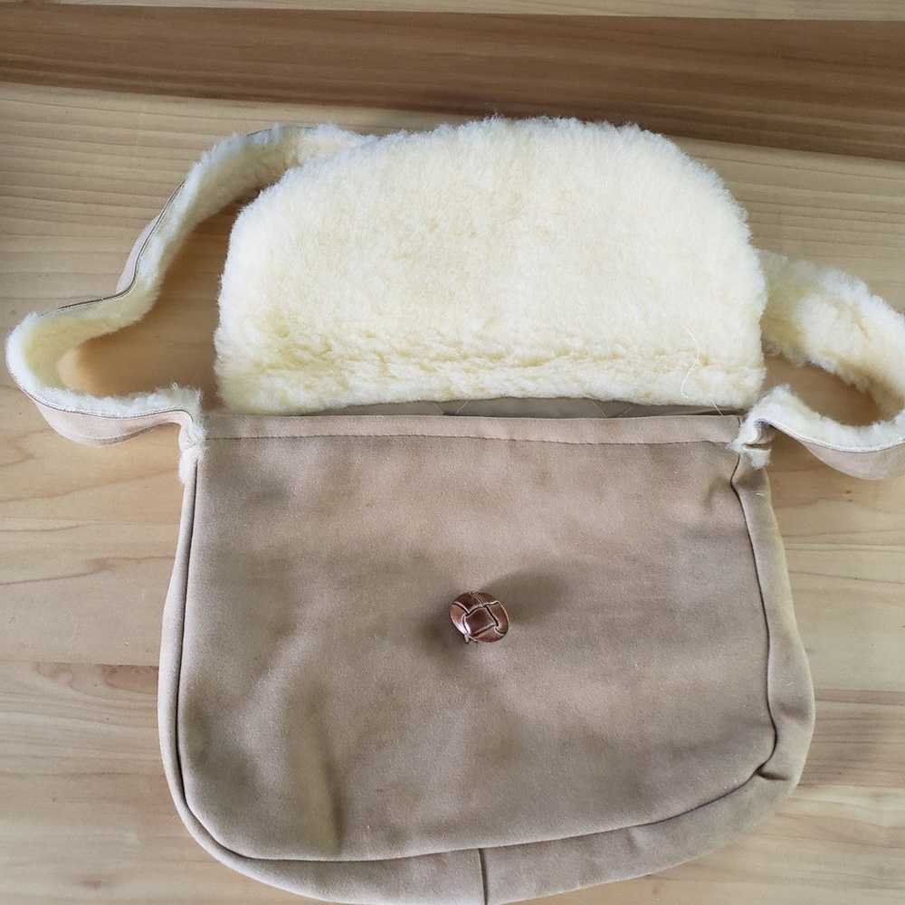 Vintage Faux Sherpa and Faux Suede Purse - image 3