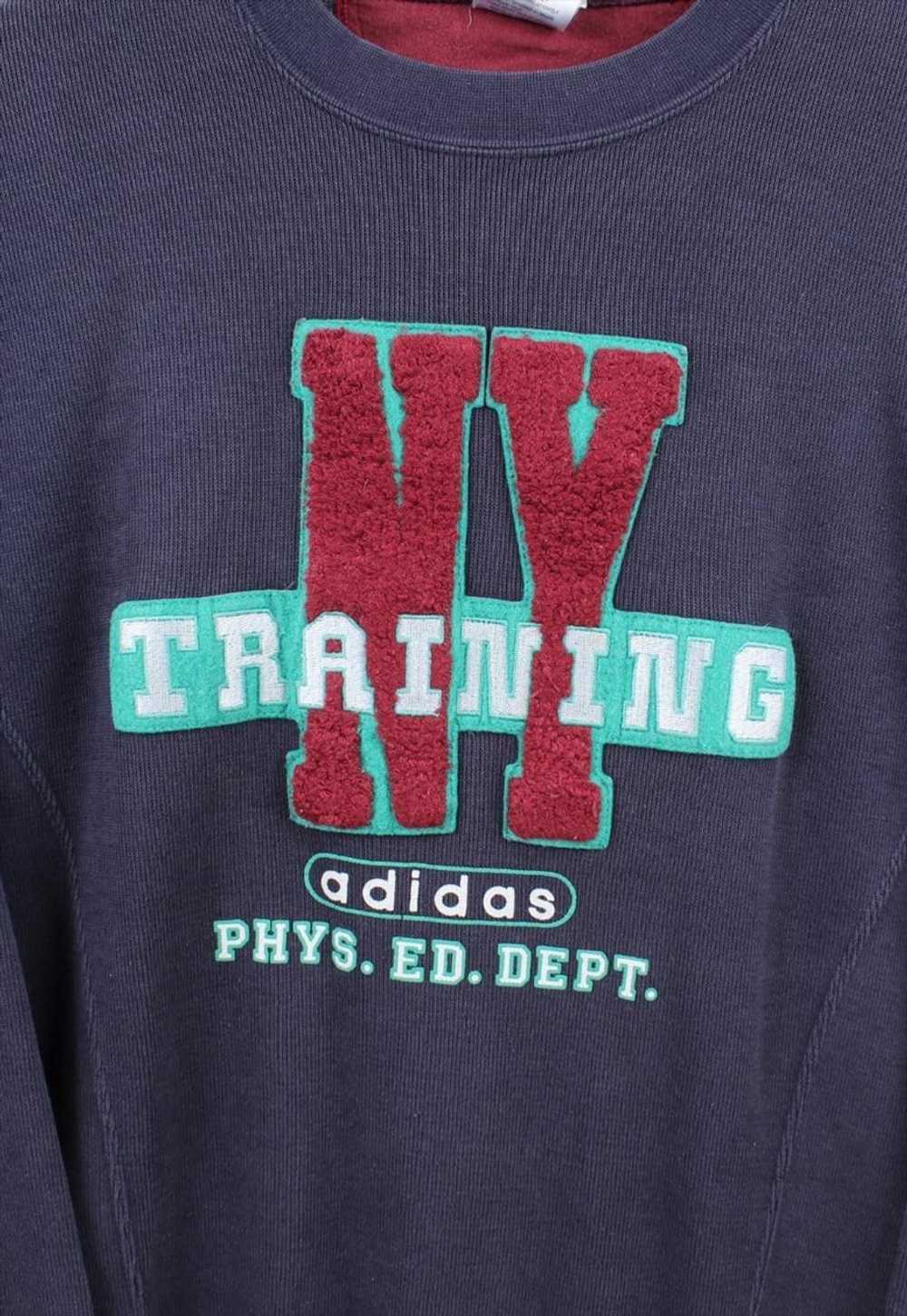 vintage mens adidas ny training navy sweatshirt - image 2