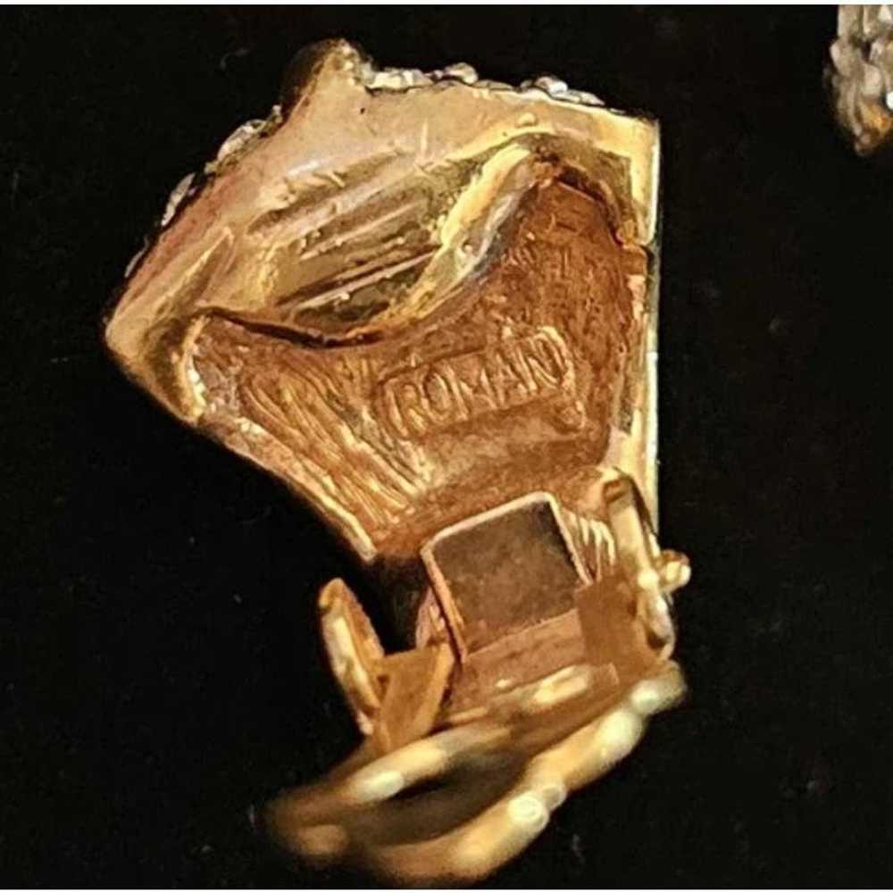 Roman Rhinestone Jewel Gold Tone Earring + Pendan… - image 9