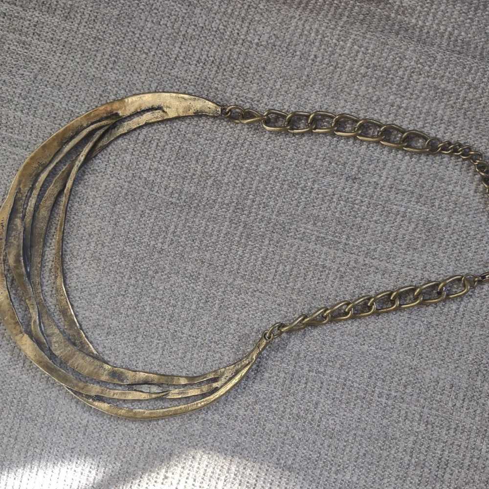 Bronze Toned, Round Choker vintage Necklace, - image 10
