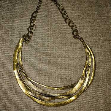 Bronze Toned, Round Choker vintage Necklace,
