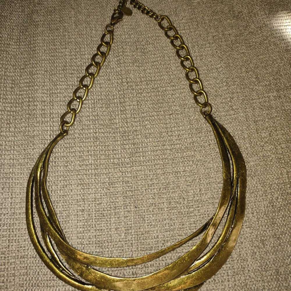 Bronze Toned, Round Choker vintage Necklace, - image 2