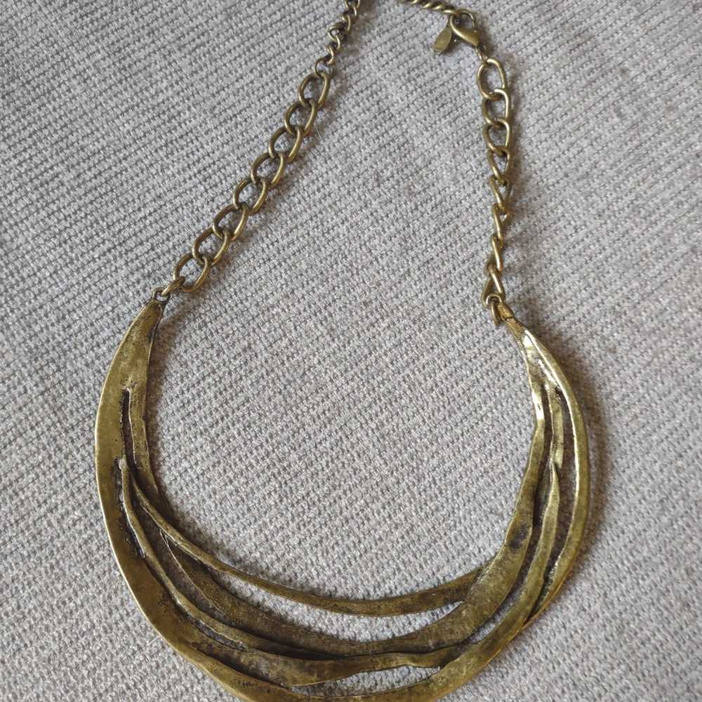 Bronze Toned, Round Choker vintage Necklace, - image 5