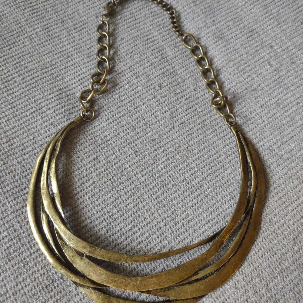 Bronze Toned, Round Choker vintage Necklace, - image 7
