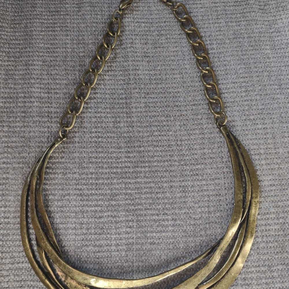 Bronze Toned, Round Choker vintage Necklace, - image 9