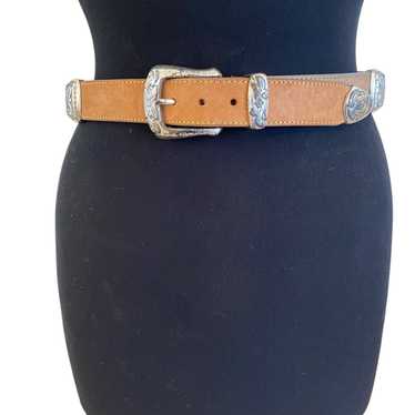 Brighton Womens Vintage Colorblock Leather Belt