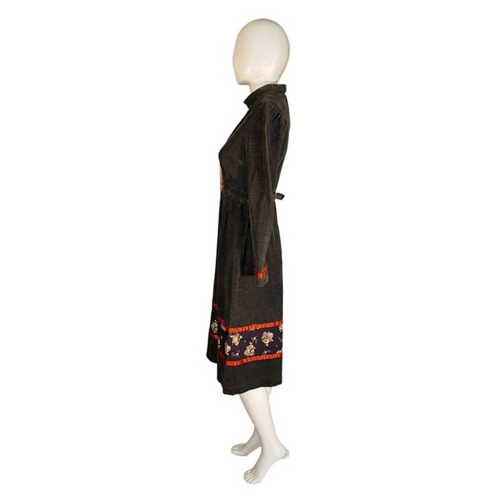 Vintage Hippie Dress by Trivia Corduroy Dress Mid… - image 3